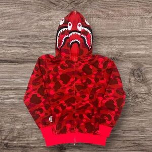 Bape Red Camo Zip Up Sweater